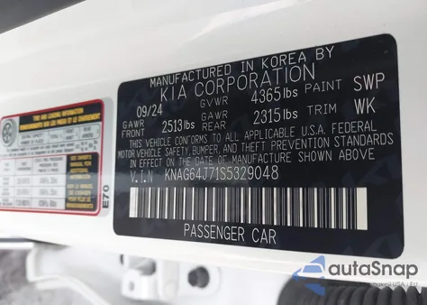 2025 Kia K5 Gt-Line from USA, damaged, VIN KNAG64J71S5329048